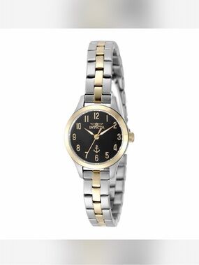 Invicta Two-Tone Silver and Gold Bracelet Watch with Black Dial